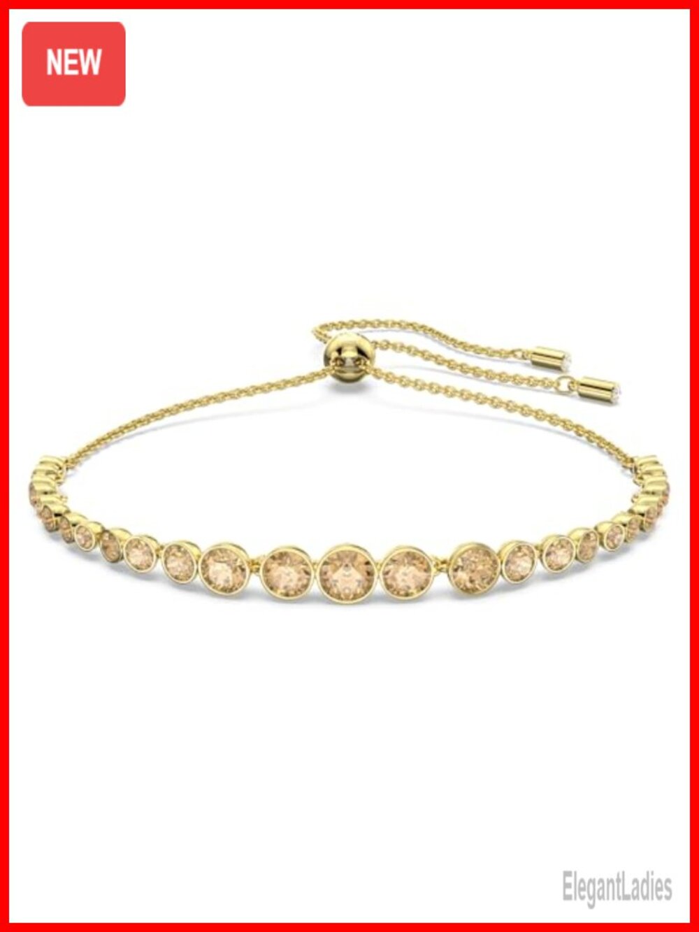 Swarovski Imber Emily Bracelet Mixed Round Cuts Gold-tone Finish Sliding Clasp